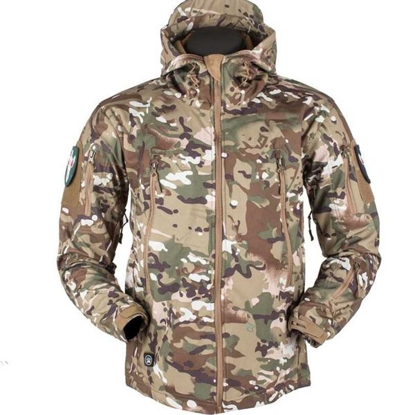 Мужские учебные пальто США военная форма зима плюс размер камуфляж куртка акула мягкая оболочка тактическая 211214