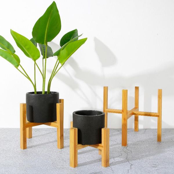 Plantador pote rack free flower bandeja Bonsai Bambu titular de bambu plantas estanca prateleira de estante de jardim de casa plantadores potes