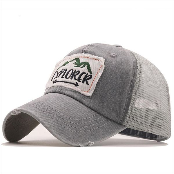 

summer fishing baseball cap mesh fitted hat casual gorras hop snapback hats wash for men women unisex, Blue;gray