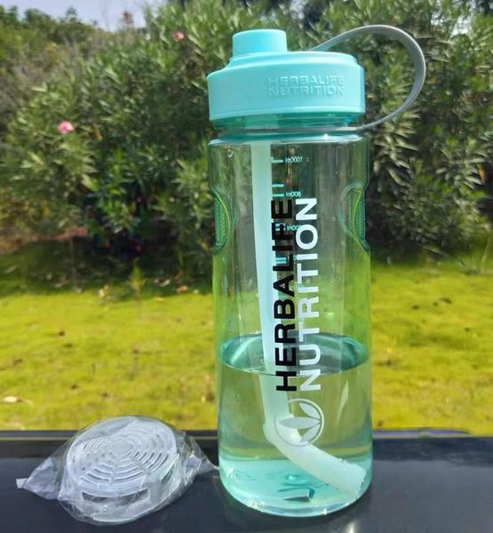 

water bottle herbalife nutrition 1000 ml shaker camping hiking portable straw sport