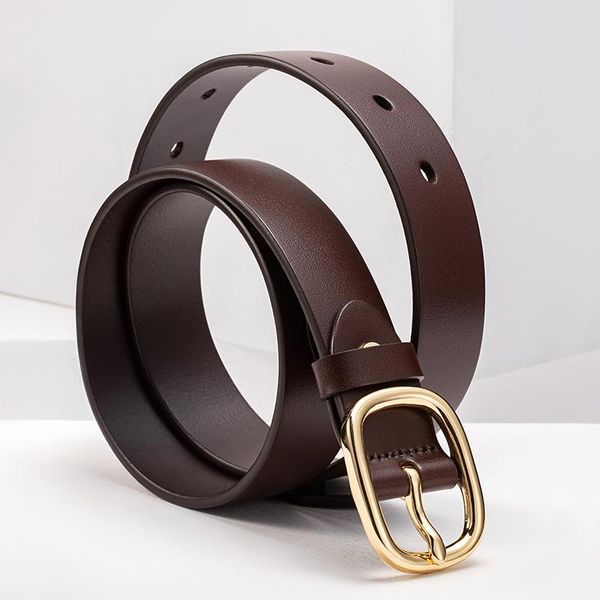 

belts dsqbrand women's leather belt fashion simple cowhide round buckle design letters embossing retro luxury, Black;brown