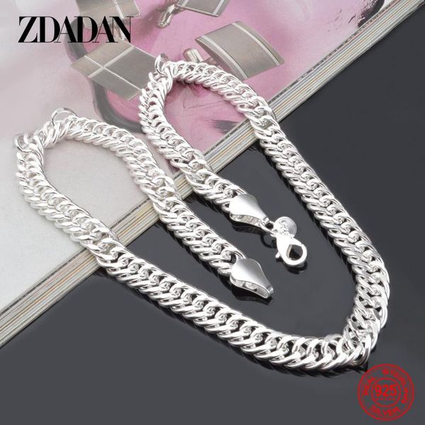 

chains zdadan 925 sterling silver 10mm 20/24 inches punk necklace for men women fashion party jewelry gift wholesale