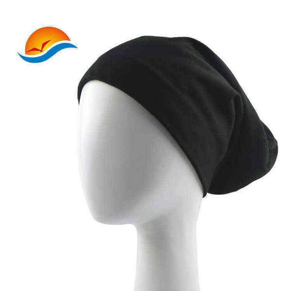 

autumn and winter pullover hat nightcap scarf moon cap knitted, Blue;gray