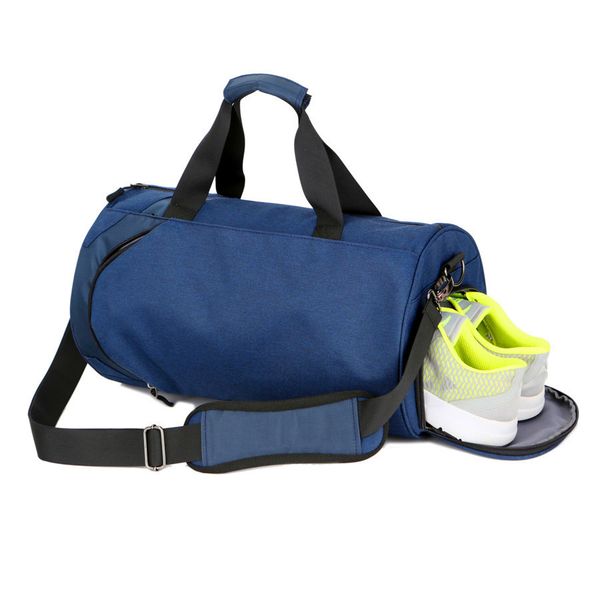 

sports fitness male waterproof training duffel travel high capacity single shoe pocket solid color shoulder bags
