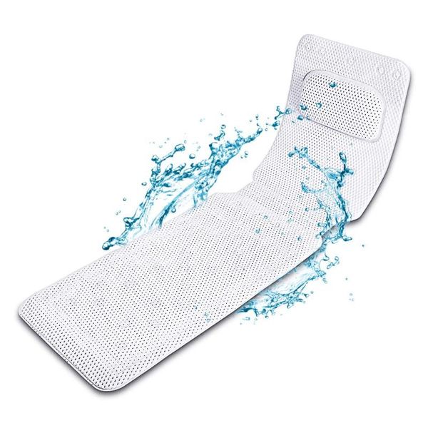 

bath mats 1pc full body pillow mat non-slip luxury spa cushion,bath pillows for tub neck and back support large non slip suction cups