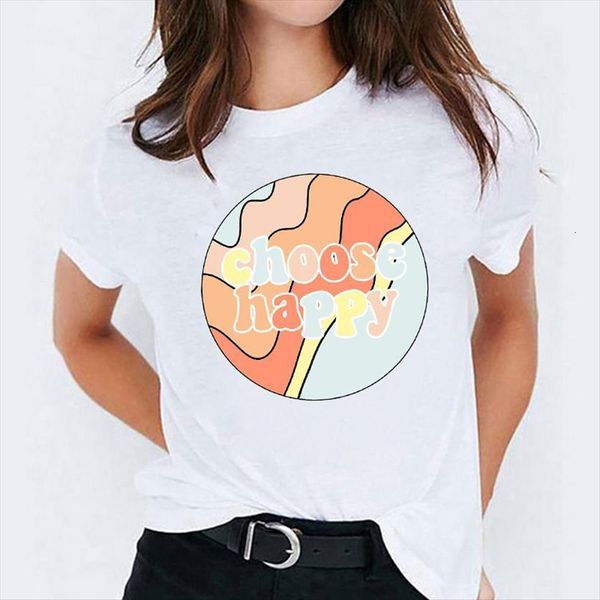 

happy printing fashion streetwear 90s womens print graphic female tee, White