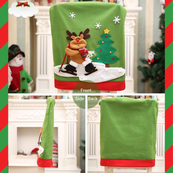 

chair covers universal christmas decor cover cartoon restaurant party supplies washable dining room flannel holiday soft home kitchen