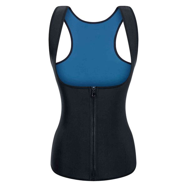 

waist tummy shaper direct sier blue sports shaping wicking waist zip tank sweat