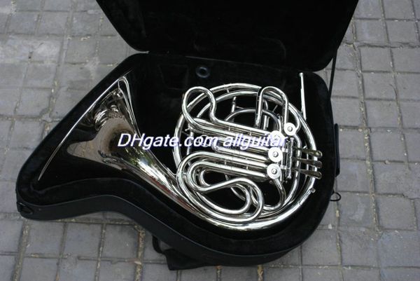 

wholesale 4 key double french horn silver lacquer f/bb brass body with case ing