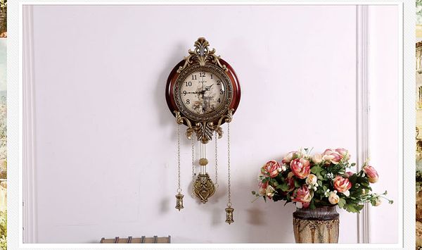 

retro style vintage wood wall clock with pendulum 0201008