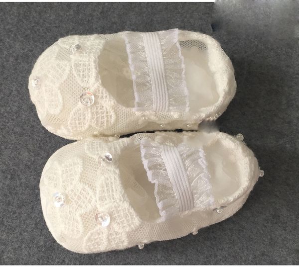 

bling sequined new arrival baptism shoes for baby beaded kids formal wear white girls' shoes on sale