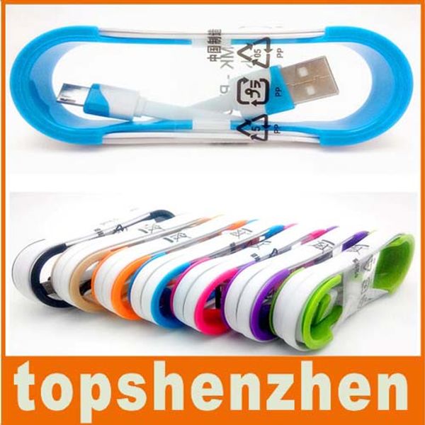 Dual Color Noodle Flaches Micro-USB-Ladekabel, 1 m, 91 cm, Datensynchronisierungs-Ladekabel für Samsung S5, S6, HTC, M8, M9, Android-Telefone, Micro-USB-Kabel