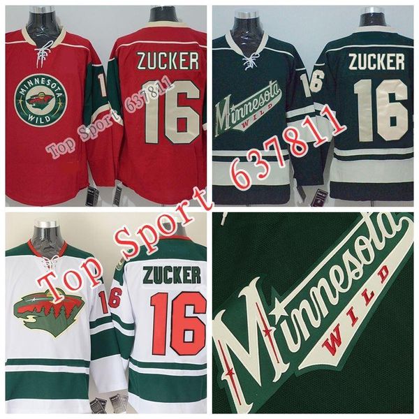 

2016 new, 2015 men's minnesota wild jason zucker hockey jerseys home red new white green 16 jason zucker jersey stitched lo, Black;red