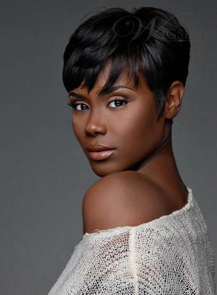 

100% Human Hair New Fashion Black color Short Women's wigs Full wig