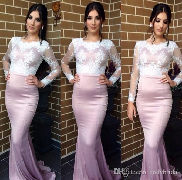 

long sleeve evening dresses 2021 mermaid prom gowns sheer appliques vintage formal dresses for wedding/events, Black