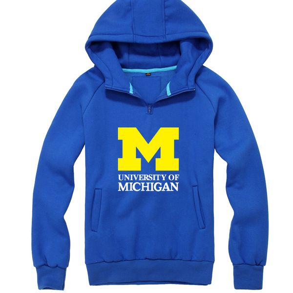 

wholesale-university of michigan american universities thicken hoodie hoody souvenir uniform sweatshirts pullover for men and women, Black