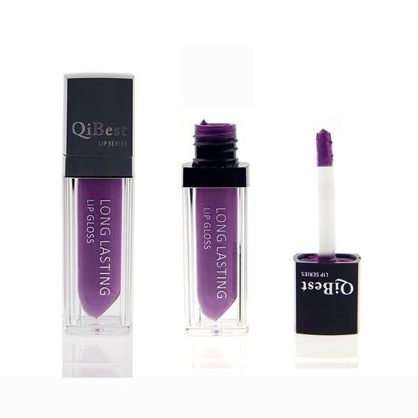 Acheter Gros Violet Violet Couleur étanche Longue Durée Rouge à Lèvres Maquillage Brillant à Lèvres Mat Lipgloss Sex Fille Produits Qibest Marque De