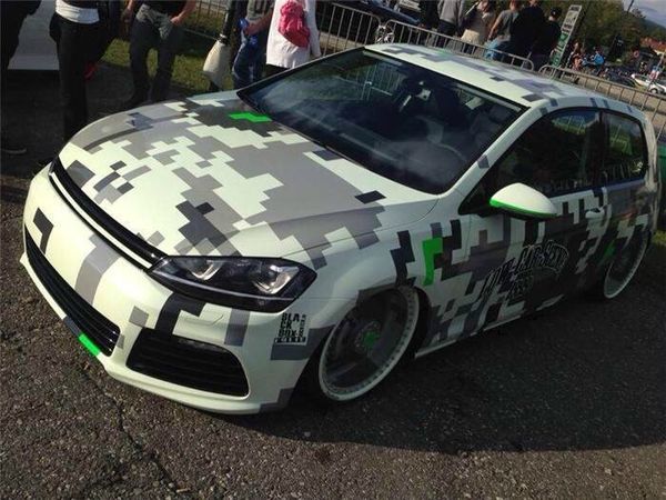 Winter Camo Vinyl Car Wrap Styling Air Rlease Gloss/Matt Arctic Snow Camouflage Pixel Autoaufkleber Fahrzeuggrafik 1,52 x 30 m/Rolle 5 x 98 Fuß