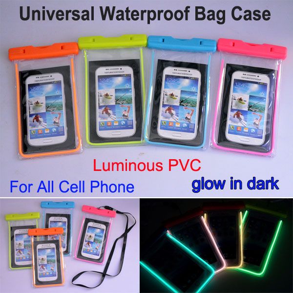 

for iphone luminous design ipx8 waterproof pouch underwater bag case cover with lanyard waterproof bag for 6plus samsung s6 edge s5 note5 4