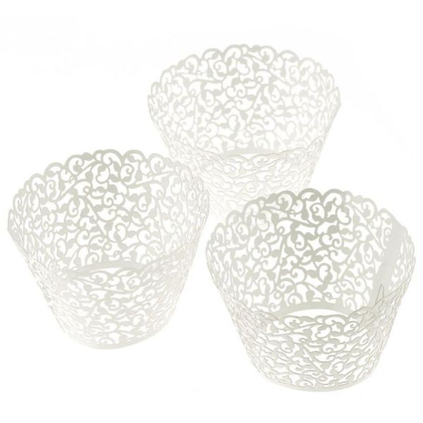 

wholesale-kimisohand 100 filigree little vine lace laser cut cupcake wrapper liner baking cup