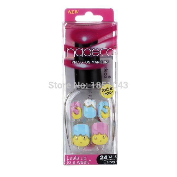 

wholesale-false nails tip shining press on manicure tips, Red;gold
