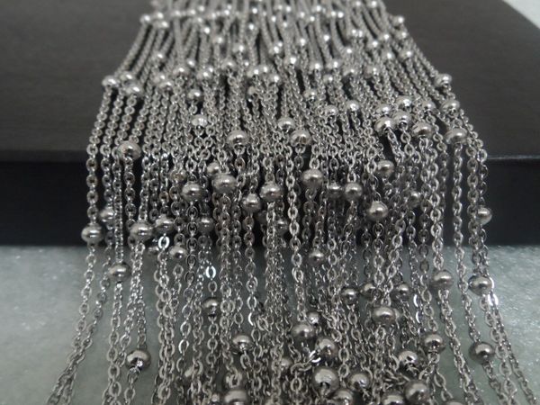 

daily deals wholesale price 5meter / lot silver stainless steel fashion beads link chain diy jewelry finding/ marking women 4mm ball fine