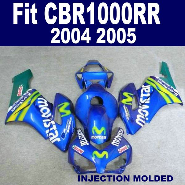 Spritzguss-Karosserieverkleidungen für HONDA CBR1000RR 04 05 blau grün Movistar CBR 1000 RR 2004 2005 Freeship-Verkleidungsset KA68