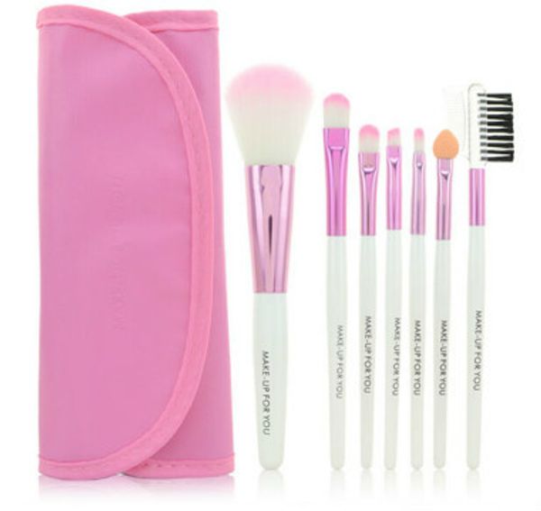 

2017 Professional 7 pcs Makeup Brush Set Tools Make-up Toiletry Kit Wool Brand Make Up Brush Set With Case free shipping
