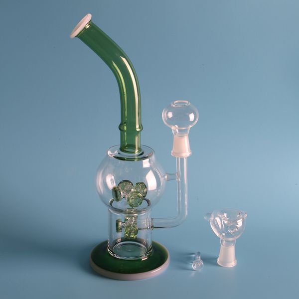 2015 heißer Verkauf Bongs Glasbecher Bong hochwertige echte Bild Jade Glas Wasserpfeifen mit Perkolator Wasserpfeifen