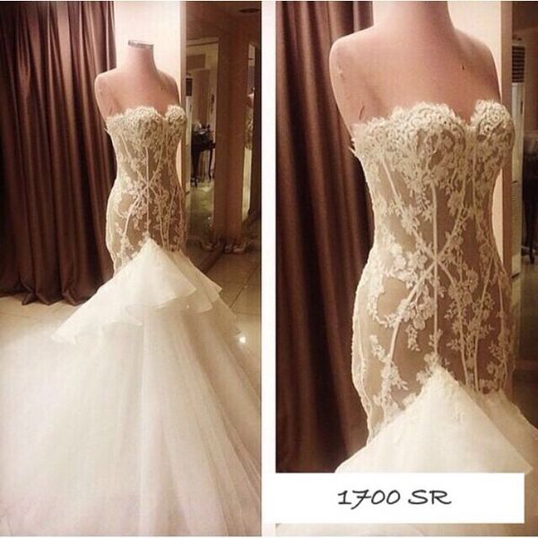 

actual image lace mermaid wedding dresses chapel train organza vintage long bridal gowns no sleeve exquisite vestidos plus size chic, White
