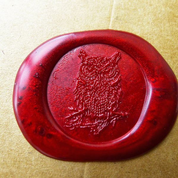 2018 vintage owl wax seal stamp gold plated owl invitation logo wax letter seals