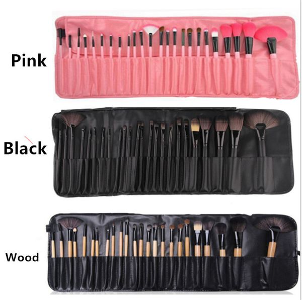 

24pcs Highlighter Tech Makeup Brushes Sets 3 Colors Cosmetic Eyeshadow Make Up Brush Set With PU Bags Packing