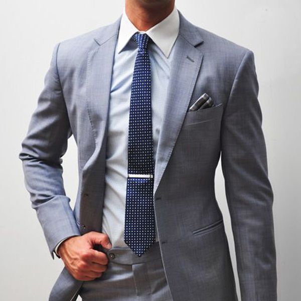 

two piece gray business party men suits 2018 notched lapel two button classic fit groom tuxedos wedding wear (jacket + pants, Black;gray