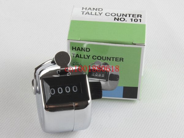 60 teile/los Schnelles verschiffen hohe qualität Metall Chrom Hand Tally Zähler 4 Digit Anzahl Clicker Golf Zähler