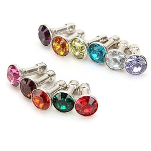 

1000pcs/Lot Luxury Phone Accessories Small Diamond Rhinestone 3.5mm Dust Plug Earphone Plug For Iphone & Ipad & Samsung& HTC