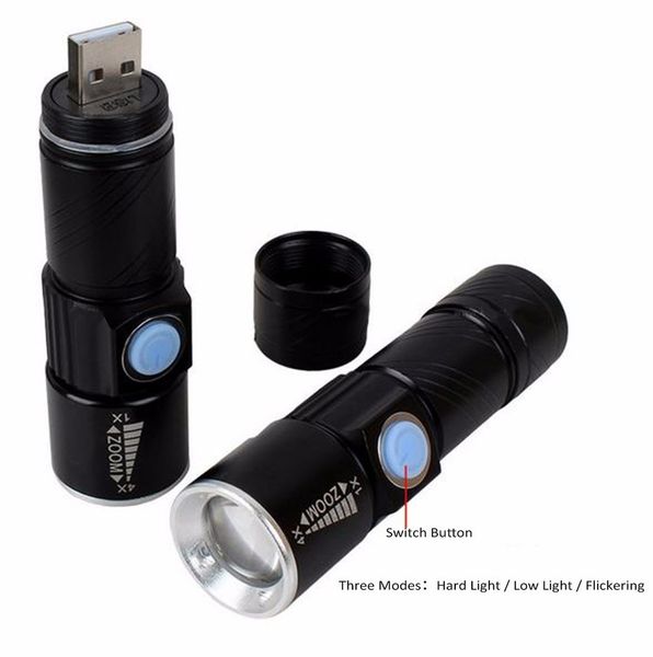 

torches usb-lighter powerful mochila lanterna tactical torch flash light linternas led zoomable gladiator zaklamp flashlight