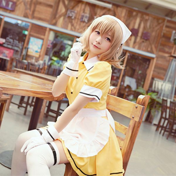 

hoshikawa mafuyu cosplay costumes japanese anime blend s yellow maid outfit halloween costumes spot supply ing, Black