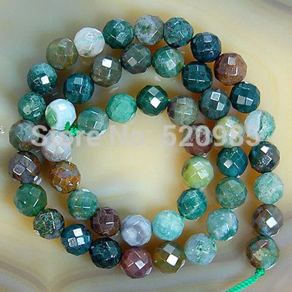 

wholesale-wholesale 4 6 8 10 12 14mm faceted natural indian agate round loose stone jewelry beads gemstone agate beads ing, Blue;slivery