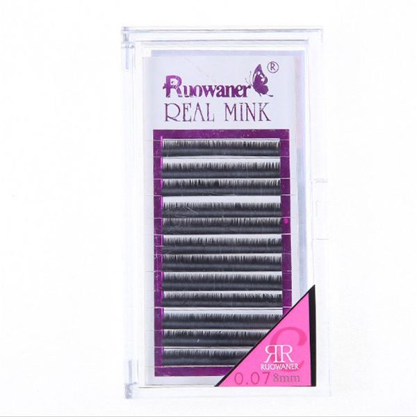 

5case 0.07mm c curl real mink eyelash extensions 8-12mm super thin and soft material can be mixed order