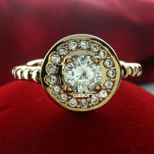 

18k gold filled woman engagement wedding white sapphire ring sz 8 r224, Silver