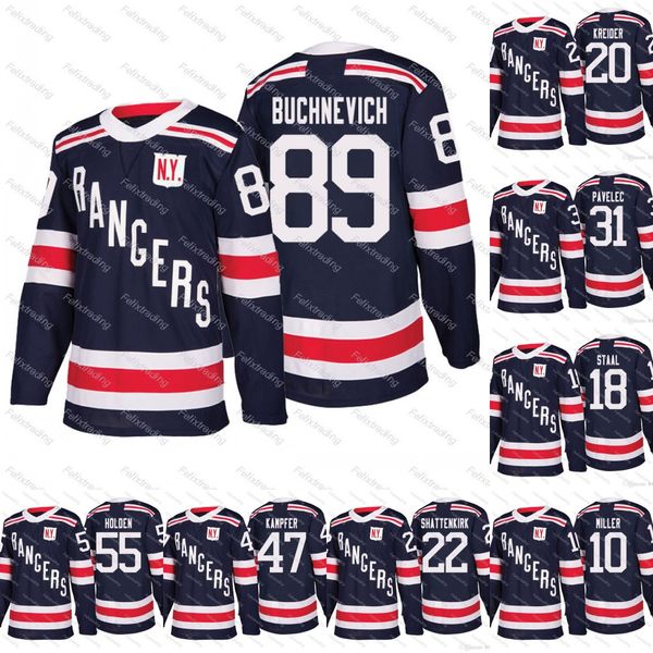 

89 Pavel Buchnevich 2018 Winter Classic 26 Jimmy Vesey 61 Rick Nash 51 David Desharnais Michael Grabner Jesper Fast New York Rangers Jersey