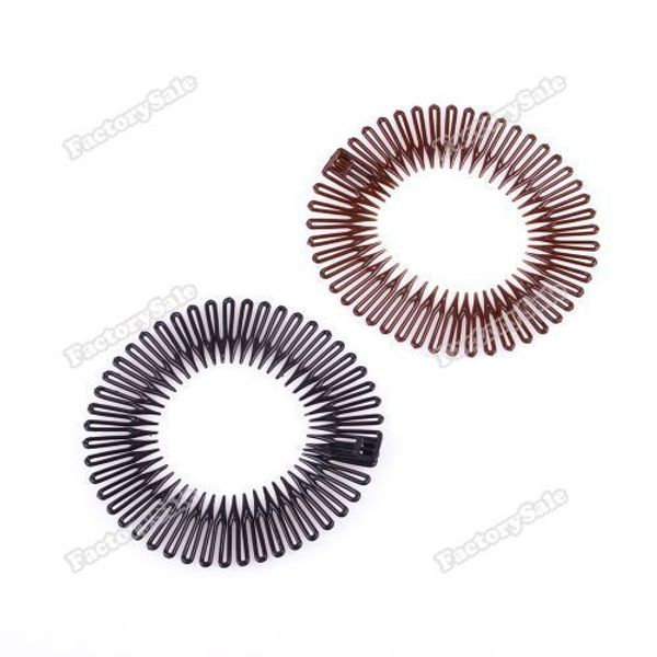

wholesale-factorysale sport plastic stretch hair band full circle flexible comb teeth headband clip high quality, Blue;gray