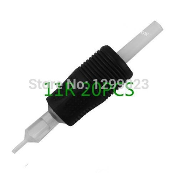 

wholesale-20pc 11r tattoo disposable grip silicone rubber tip tube grips flat tube for tattoo machine