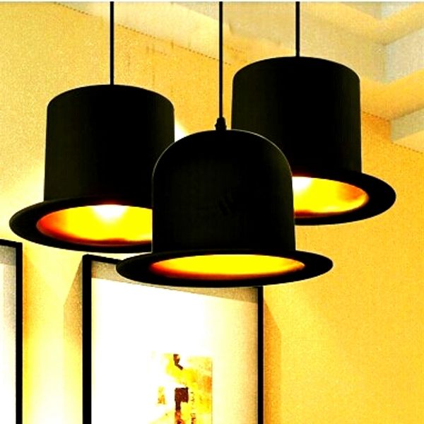

Jeeve woo ter hat pendant light de ign 110v 220v e27 lamp holder aluminum hat light for home out ide black in ide golden