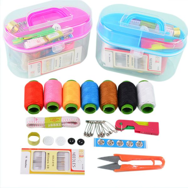 

#d032 wholesale 2 boxes/lot apparel accessories portable sewing boxers hussif housewife workbox needle box(10pcs sets), Black