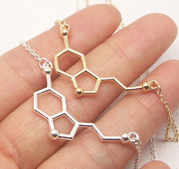 5 PCS-B039 Molécula Química Pulseiras Fórmula Molecular 5-HT Pulseira Moléculas de DNA Pulseiras de DNA Enfermeira Jóias