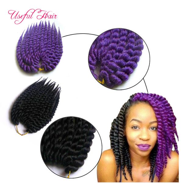 

long 24inch ombre 2x havana mambo twist crochet braids hair extensions marley twist synthetic braiding hair bounce wand curl ing, Black