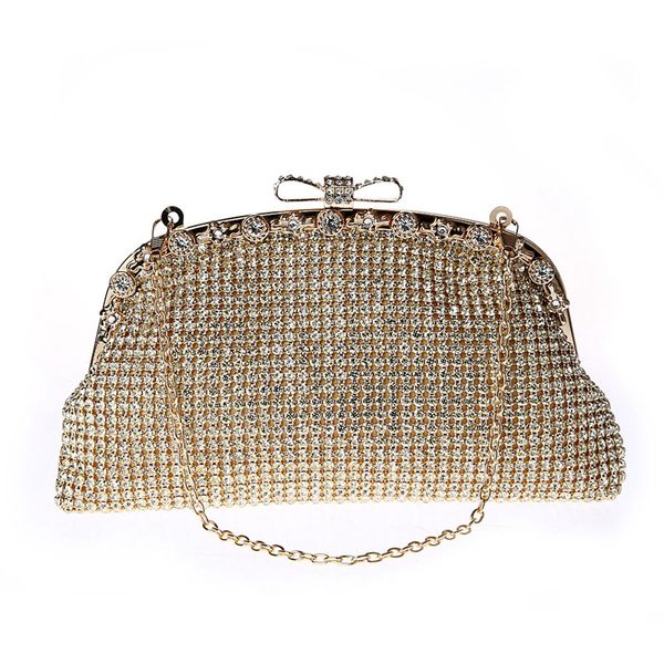 Borsa da sera elegante per gioielli Borsa da sposa in cristallo Pochette da sposa Borsa a tracolla da banchetto scintillante con strass pieno di strass