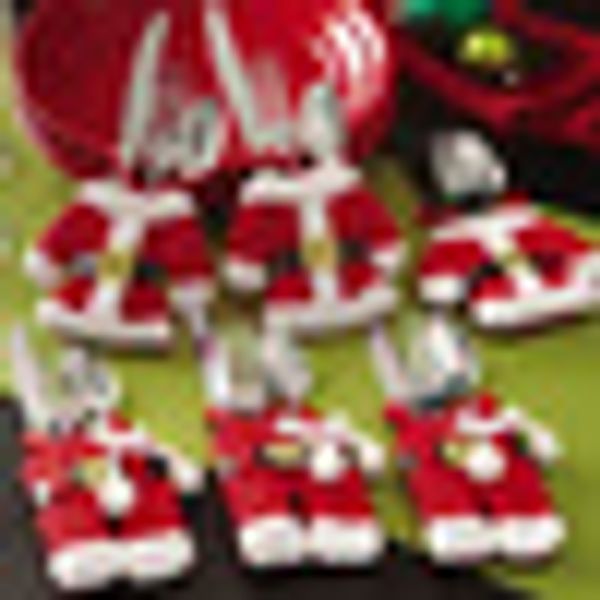 

wholesale- 6pc santa claus suit christmas cutlery silverware holder pockets new year christmas decorations supplies dinner table decor xmas