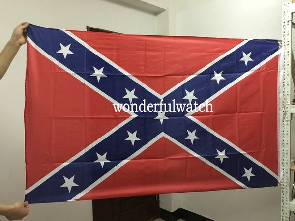 Dois Lados Impresso Bandeira Confederado Rebel Bandeira Da Guerra Civil Nacional Poliéster Bandeira 5X3FT 50 pcs DHL frete grátis